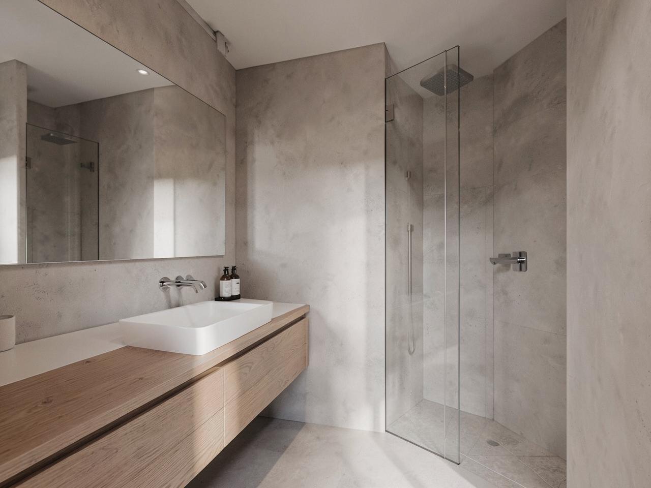 Bagno con mobile sospeso